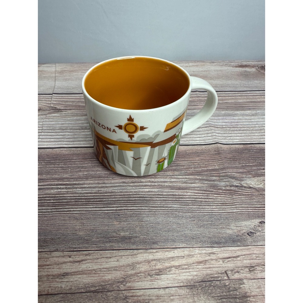 Starbucks You Are Here Collection Arizona Mug Ceramic Orange Interior